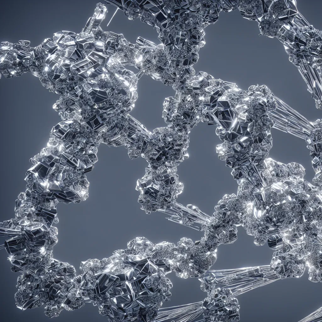 Image similar to crystal structures, octane render, unreal engine, Intricate, highly detailed, wide angle, sharp focus, dramatic lighting, scattering, 8k