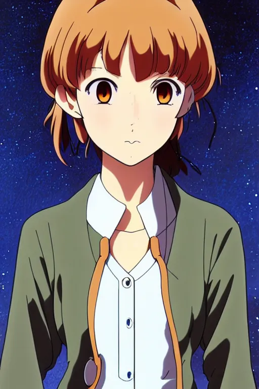 Image similar to anime art full body portrait character nausicaa concept art, anime key visual of elegant young female, brown hair and large eyes, finely detailed perfect face delicate features directed gaze, sunset in a valley, trending on pixiv fanbox, studio ghibli, extremely high quality artwork by hayao miyazaki by kushart krenz cute sparkling eyes