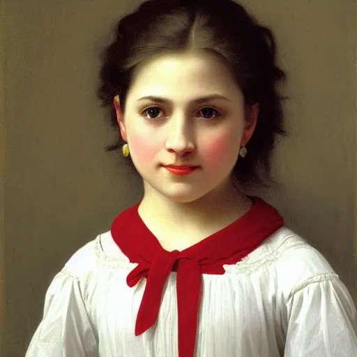 Prompt: a portrait of a young Hillary Clinton by William Bouguereau H 704
