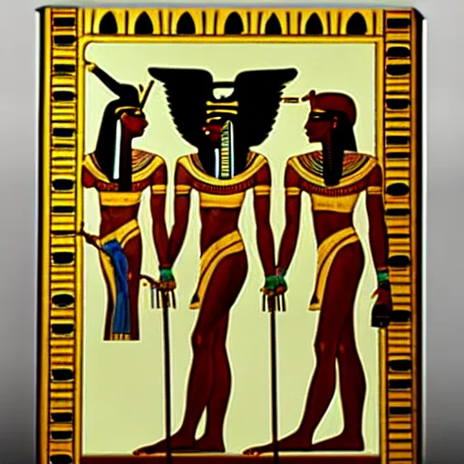 Prompt: hermes trismegistus, egyptian paining