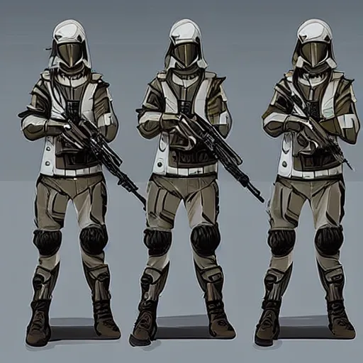 Image similar to concept art of futuristic soldiers