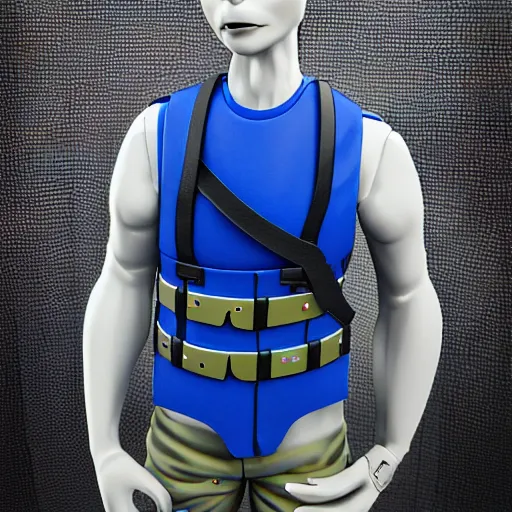 Prompt: xenomorph-Walmart-employee, blue vest, electronics, photorealistic, 4K, high detail