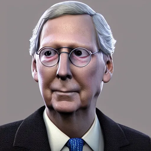 Prompt: mitch mcconnell sticking his head out of a turtle shell, face like a turtle, octane render, unreal 5 engine