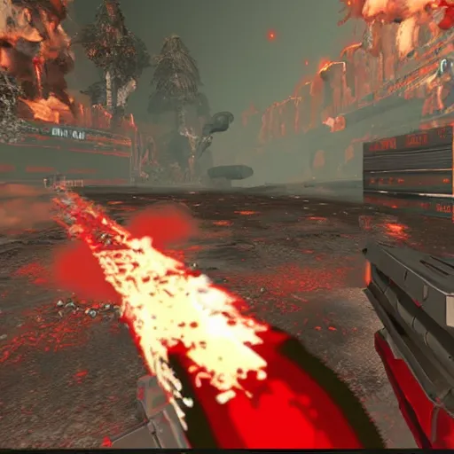 Prompt: a screenshot of the video game doom running on a toaster which is itself inside of the video game doom