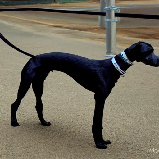 Prompt: a photo of the world's skinniest dog.