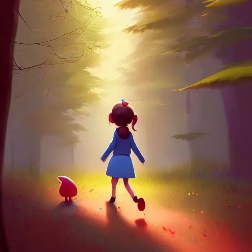 Image similar to goro fujita ilustration a young girl walking in the woods collecting mushrooms, characterized by samantha mash, character art, sharp focus, highly detailed, artstation