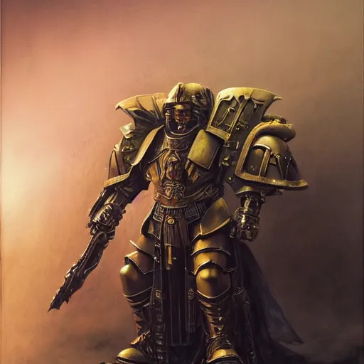 Image similar to warhammer 4 0 k god emperor armor, anthropomorphic shiba inu face visible, stuning 3 d render, masterpiece, glowing black aura, foggy dark, by donato giancola and greg rutkowski and wayne barlow and zdzisław beksinski, realistic face