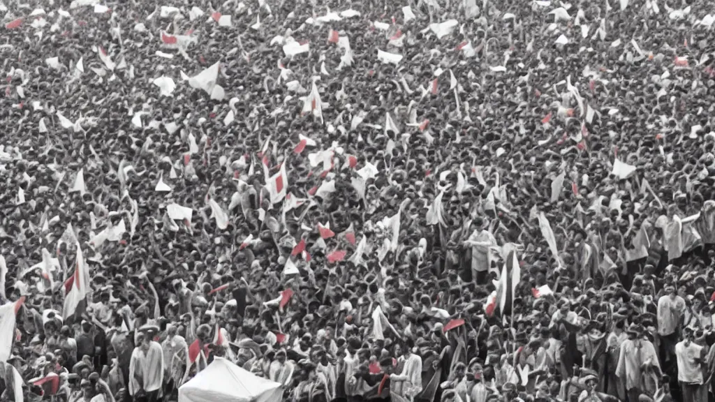 Prompt: A shot from a Films about the Indonesian National Revolution, infared photography, 8K, film render, extremely detailed, rendered in Octane