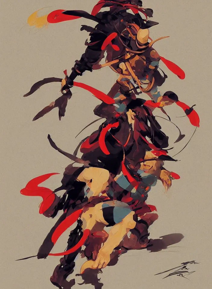 Prompt: orientalist painting of a ninja shaman, in the style of syd mead, jeremy cowart, concept art in the style of megaman x zero by greg rutkowski, by greg tocchini, by james gilleard, by joe fenton