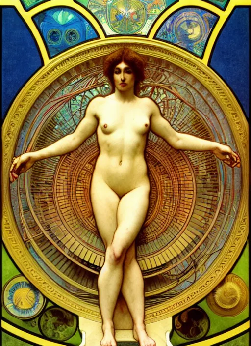 Image similar to mathemagic land, golden ratio, sharp focus, art by h. r. giger and ernst haeckel and jean auguste dominique ingres and john william godward, alphonse mucha, james jean, simon bisley,