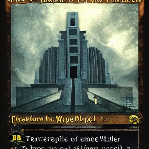 Image similar to the temple of the eyeless watcher at the end of time