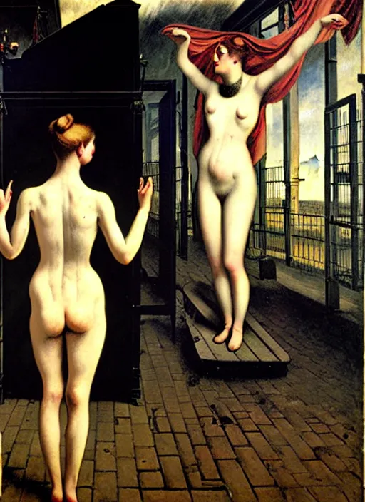 Image similar to The Abandon of Euphoria, Election Poster, by Paul Delvaux, 1900s, 8k