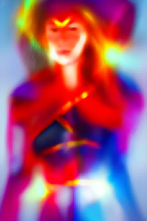 Image similar to Blake Lively as Captain Marvel high quality digital painting in the style of LIto, Junji