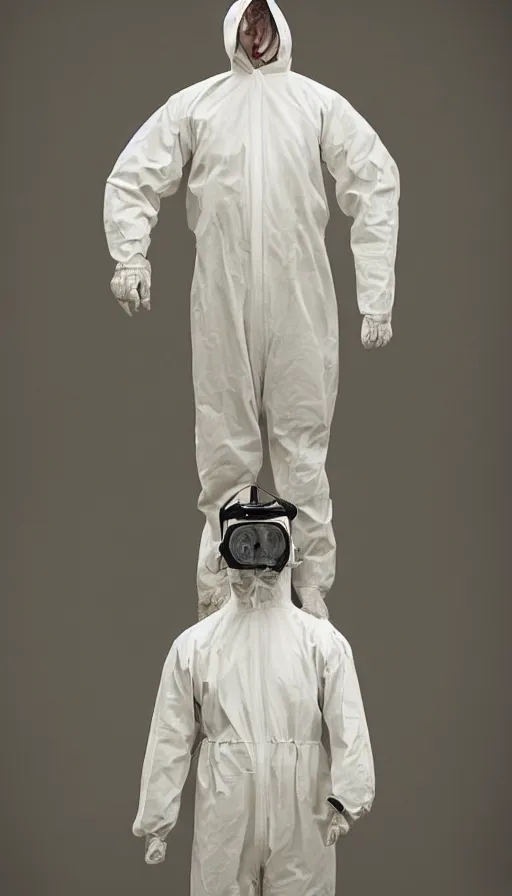 Image similar to a hazmat suit designed in the 1 8 th century, cutting edge technology of the time, hazard protection gear from the 1 8 0 0's, a museum piece