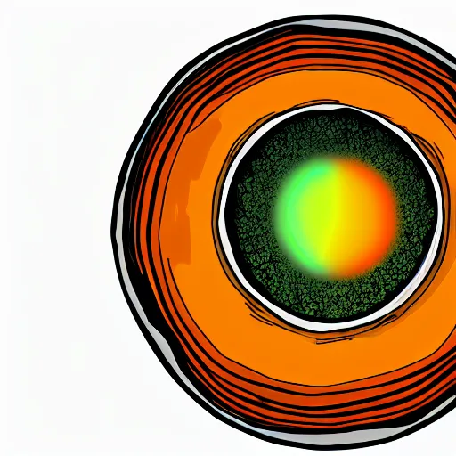 Image similar to a bowl of soup that has a portal to another world in it, digital art