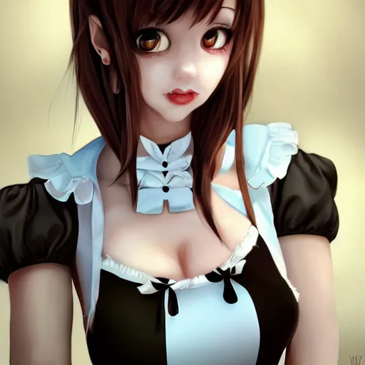 Prompt: catgirl in maid dress by WLOP Trending on Artstation