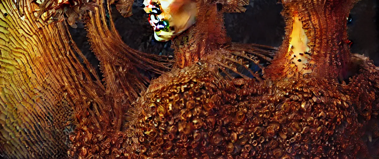 Image similar to hyperrealist highly detailed english medieval portrait of high fashion archangel wrapped in ferrofluid liquid, by Annie Swynnerton and Tino Rodriguez and Maxfield Parrish, elaborately costumed, rich color, dramatic cinematic lighting, extremely detailed, radiating atomic neon corals, concept art pascal blanche dramatic studio lighting 8k wide angle shallow depth of field