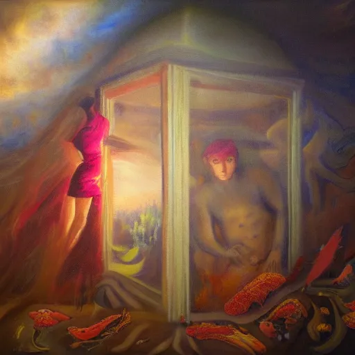 Prompt: masterful oil painting of a dream within a dream