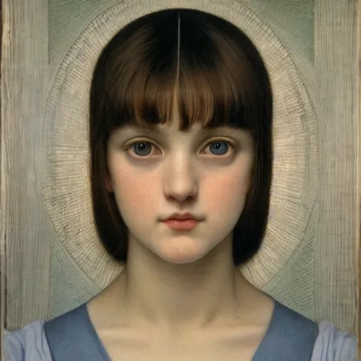 Image similar to symmetrical portrait of a young girl painting by dino valls