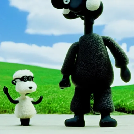 Image similar to Shaun the Sheep in The Matrix, official art,