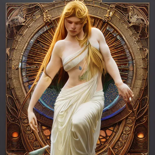 Image similar to a stunning dynamic pose full body of a celestial goddess of the dragons, intricate, 8k highly professionally detailed, hdr, CGSociety, dark fantasy, dynamic lighting, cinematic, pristine, smooth, cosplay, elegant, sharp focus, art by alphonse mucha and greg rutkowski,