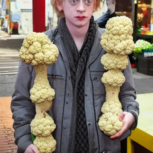 Image similar to macaulay culkin made of cauliflower