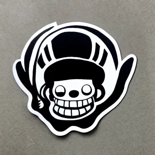 Image similar to die cut sticker, tony chopper of one piece, splatter paint