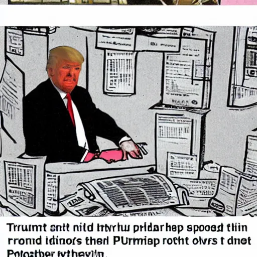 Image similar to cctv footage of donald trump using a photocopier