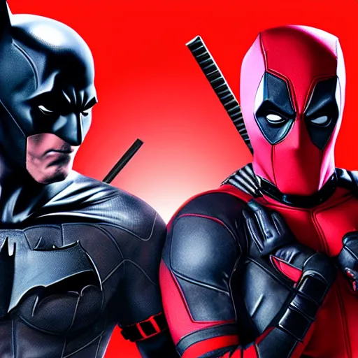 Image similar to Batman and Deadpool together 4K quality