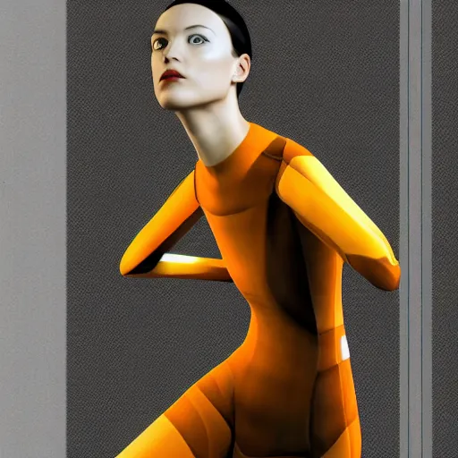 Image similar to a woman wearing issey miyake clothing, 3 dcg, source engine, half life 2, portal 2, gmod, portrait, fashion photography, by david bailey, mario testino, davide sorrenti