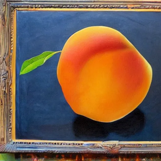 Prompt: a photo of an apricot that has been painted in the style of david bowie