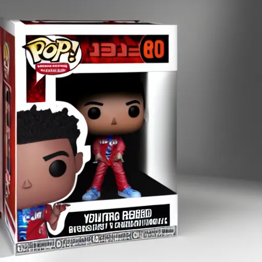 Image similar to funko pop of rapper youngboy never broke again, product shot, macro, hyper realistic, octane render, unreal engine, 4 k, 8 k