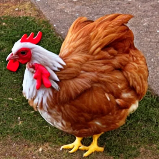 Image similar to a chicken made of beef