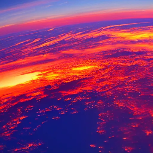 Prompt: Sunset from space