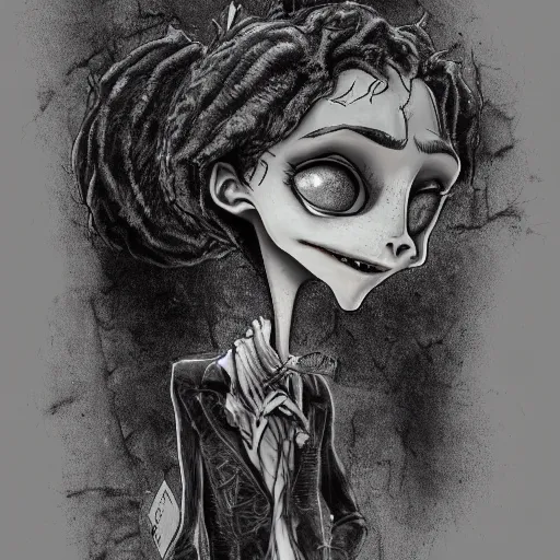 Prompt: michael karcz grunge drawing of lil nas x. , in the style of corpse bride, loony toons style, horror themed, detailed, elegant, intricate, trending on artstation, 4k