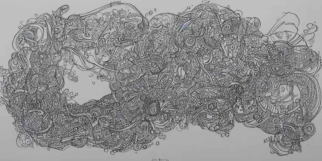 Image similar to long signature, pen on paper