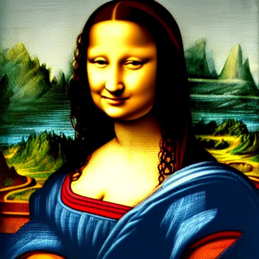 Image similar to a portrait of super - mario!!!!!! painting by da vinci in the style of ( ( ( ( mona lisa ) ) ) )