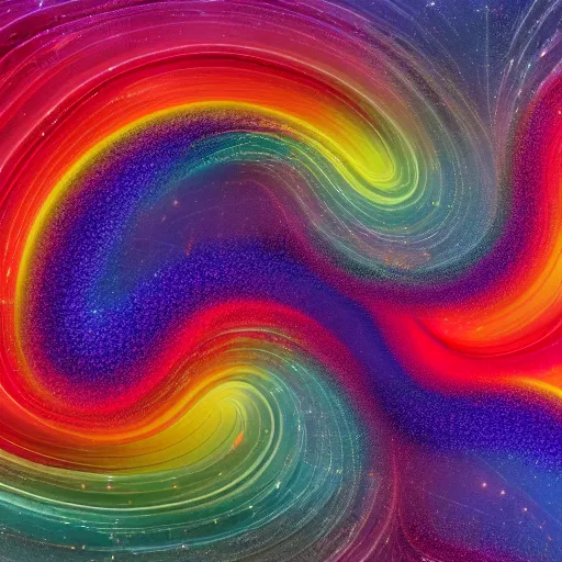 Prompt: the flowing abstract swirls of space and time