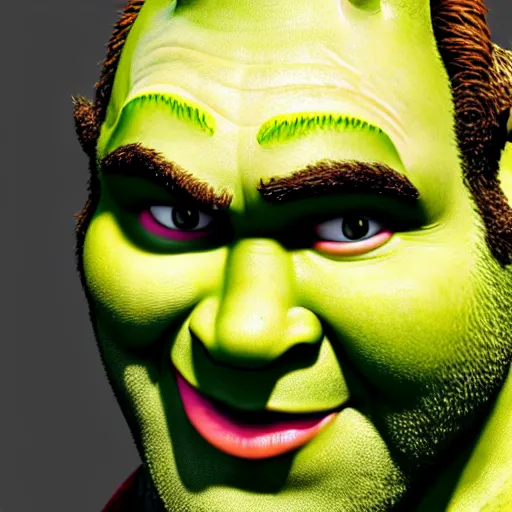 Image similar to ryan reynolds as shrek, highly detailed, extremely high quality, hd, 4 k, 8 k, canon 3 0 0 mm, professional photographer, 4 0 mp, lifelike, top - rated, award winning, realistic, detailed lighting, detailed shadows, sharp, no blur, edited, corrected, trending