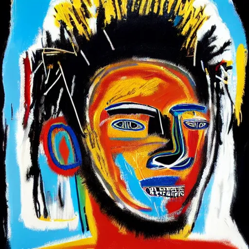 Image similar to A extremely highly detailed majestic hi-res beautiful immaculate head and shoulders painting of a strong black african man by Jean-Michel Basquiat, 8k, high textures, hyper sharp, insanely detailed and intricate, super detailed, 4k HDR high quality