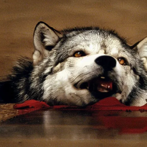 Prompt: George Costanza dropped his snarling wolves all over the floor, what a bumbler!