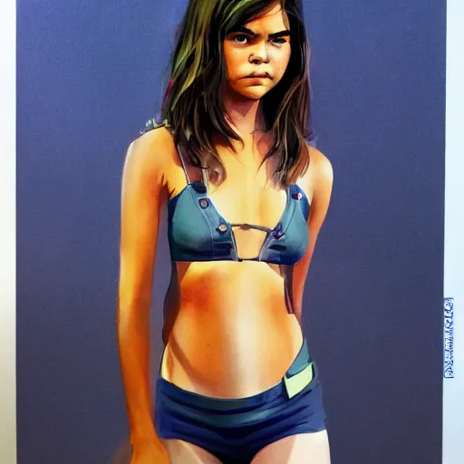 Prompt: high detailed and high quality full body image of maia mitchell by peter andrew jones, 4 k