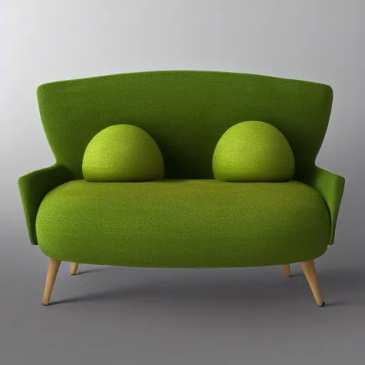 Image similar to A loveseat in the style of an avocado, an avocado loveseat, an avocado couch, trending on artstation, artstationHD, artstationHQ, 4k, 8k