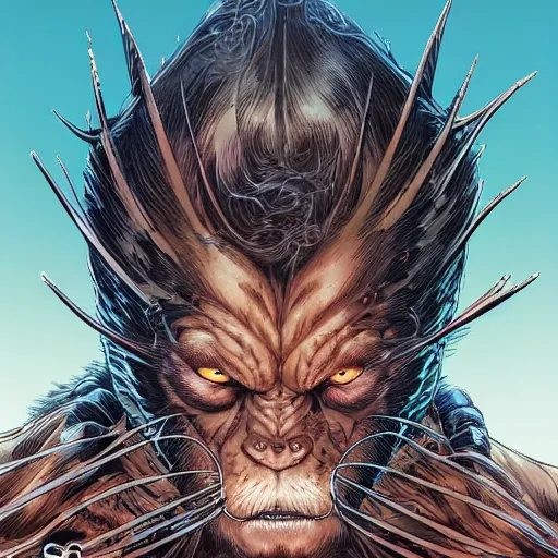 Image similar to portrait of beast from xmen, symmetrical, by yoichi hatakenaka, masamune shirow, josan gonzales and dan mumford, deayami kojima, takato yamamoto, barclay shaw, karol bak, yukito kishiro