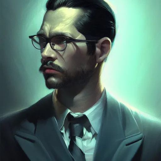 Prompt: an insanely detailed portrait of a man face in hands, stylish black hair, depressing sterile corporate office background, blue shade in the style of peter mohrbacher, artgerm, dramatic lighting and composition, octane render, trending on artstation, concept art