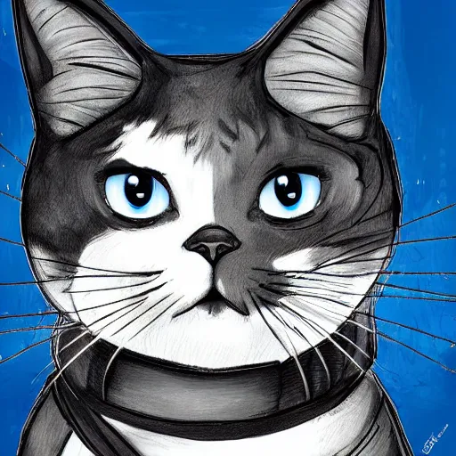 Image similar to a cat as a ninja, digital art, portrait,