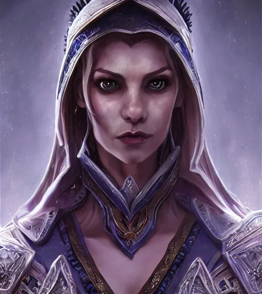 Image similar to unknown the elder scrolls vi charismatic regal high elf female battle - mage portrait, clothed in elaborate elven - pllated battle armor atmospheric lighting painted intricate volumetric lighting, beautiful, sharp focus, ultra detailed by leesha hannigan, ross tran, thierry doizon, kai carpenter, ignacio fernandez rios