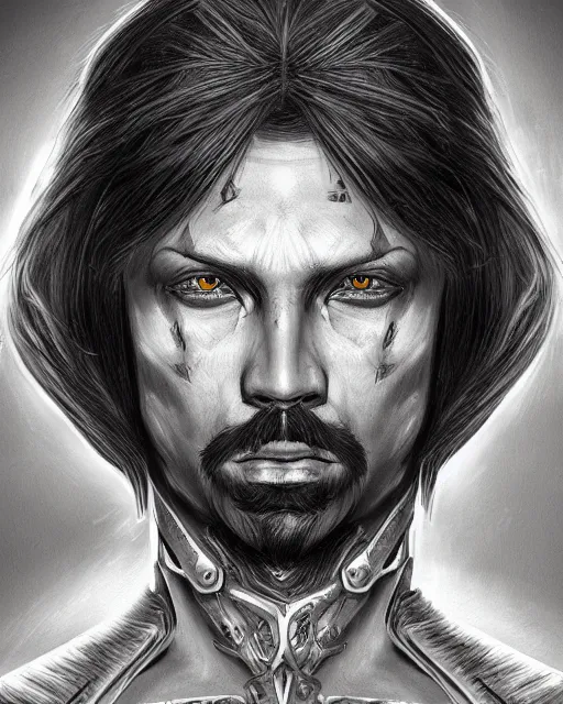 Image similar to ultrarealistic illustration of conquistador, symmetrical, by daniel zrom and evyn fong, detailed, face, anatomy