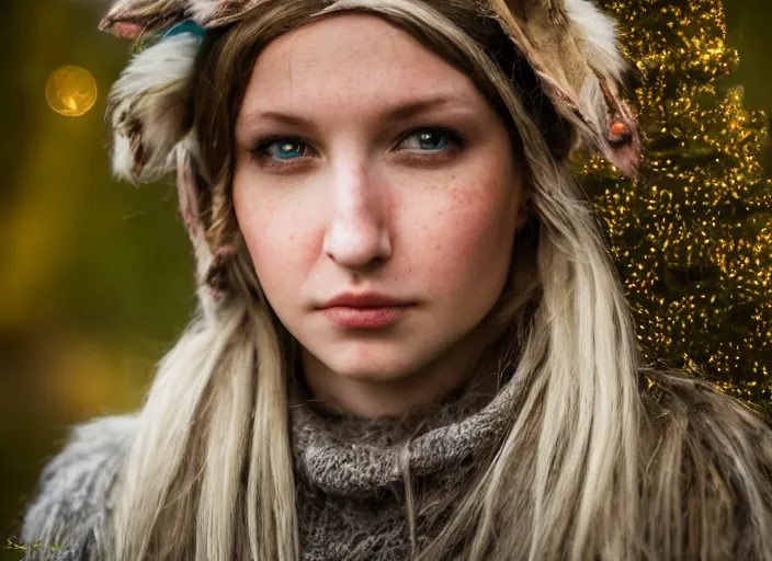 Image similar to portrait of an elf, side lighting XF IQ4, f/1.4, ISO 200, 1/160s, 8K, RAW, unedited, symmetrical balance, in-frame