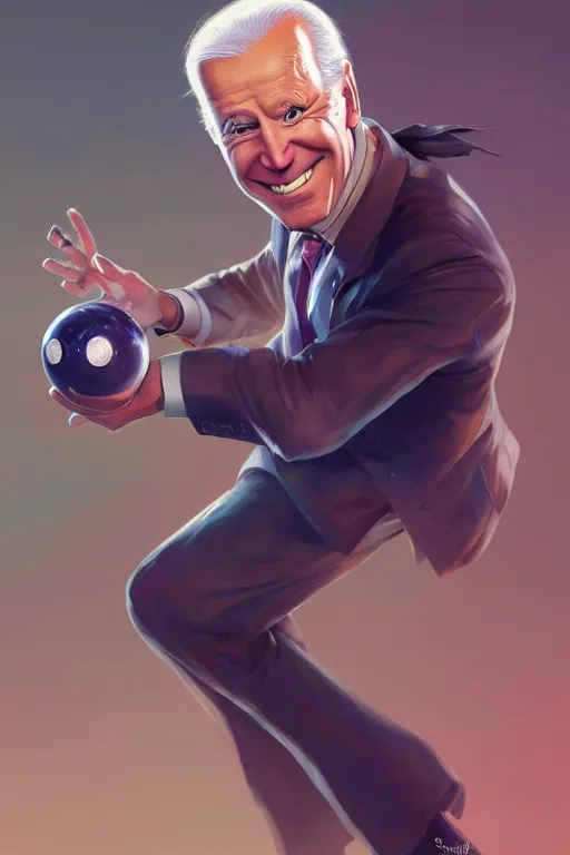 Image similar to joe biden bowling meme, full face, anime, fantastic details, pixiv, hyperdetailed unreal engine, stanley artgerm lau, wlop, rossdraws, james jean marc, simonetti ruan jia and mandy jurgens and artgerm and sakimichan, illustration, digital art, concept art, manga cover